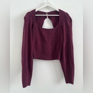 Free People Deep Purple Knit Top